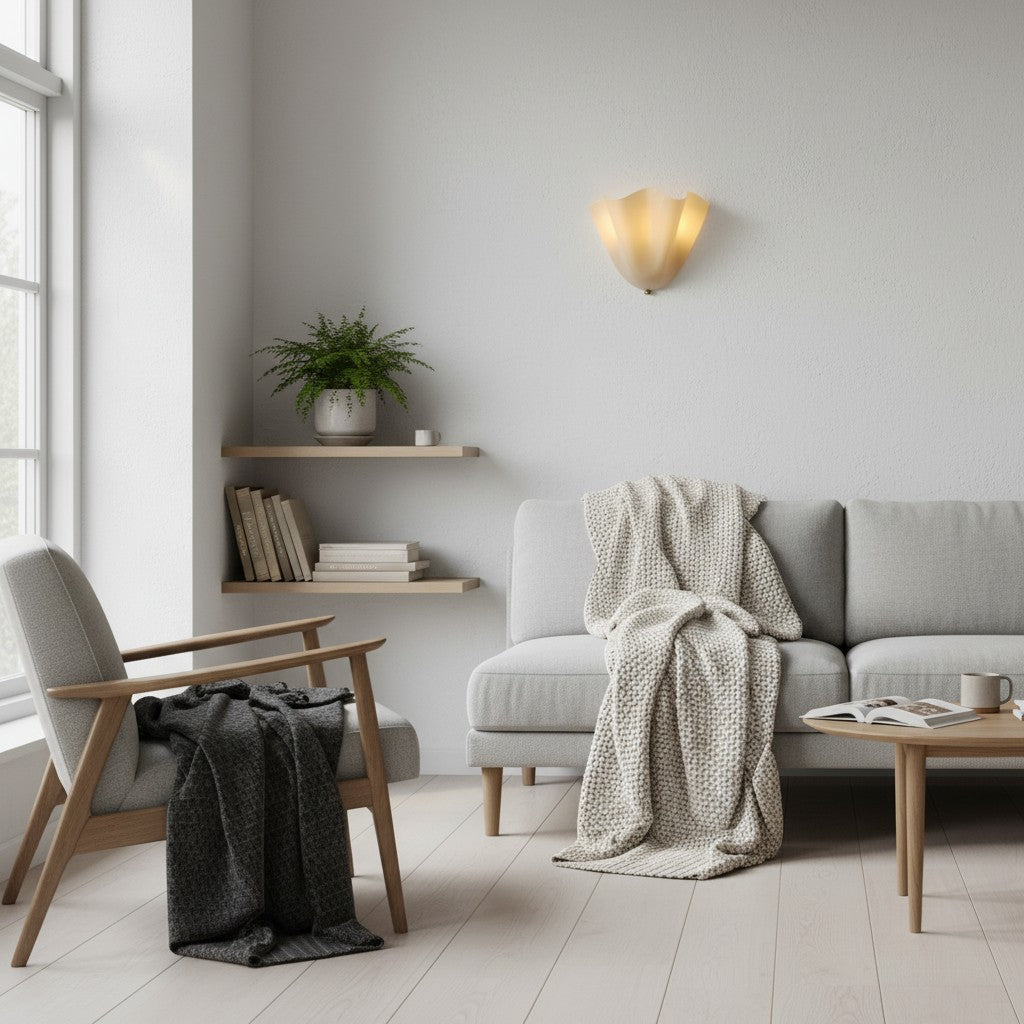 Bellina Handcrafted Glass Floral Wall Lamp – Modern Accent for Bedroom