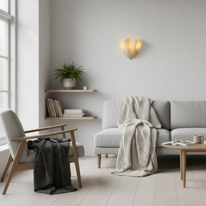 Bellina Handcrafted Glass Floral Wall Lamp – Modern Accent for Bedroom