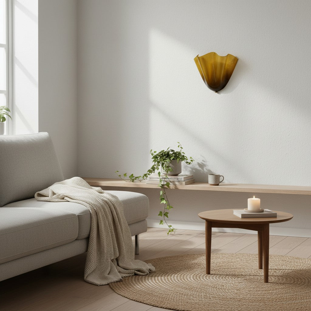 Bellina Handcrafted Glass Floral Wall Lamp – Modern Accent for Bedroom