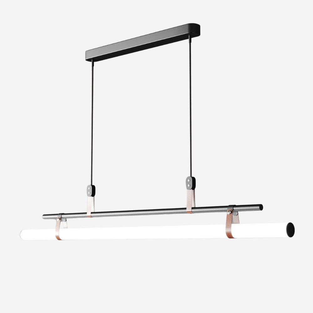 Modernes minimalistisches Langrohr Linearer LED Kronleuchter