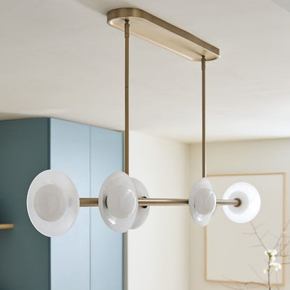 Elorina 6-Light Linear Chandelier - Modern Metal Light Fixture - Dining Room Lighting