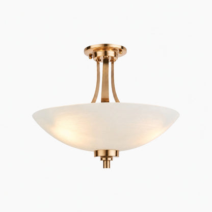 Lunetal Timeless Three-Arm Structure Semi Flush Chandelier – Vintage Pendant Light for Bedroom or Entry