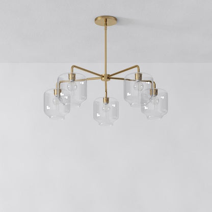 Lumivelle 5-Light Pebble Chandelier - Modern Glass Pendant Lighting