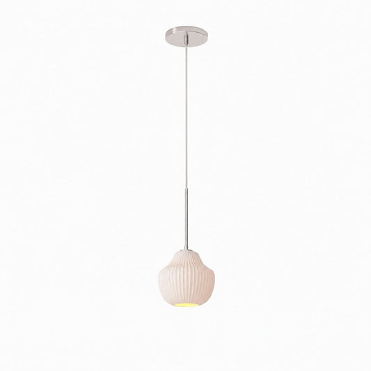 Rivrona Ribbed Pendelleuchte – Moderne gerippte Glasleuchte mit Metalloberfläche