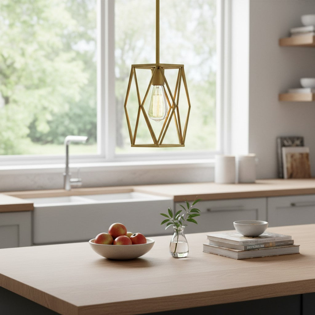 Auricyl Vintage Cage Pendant Light – Metal Cylinder Style Perfect for Dining Room