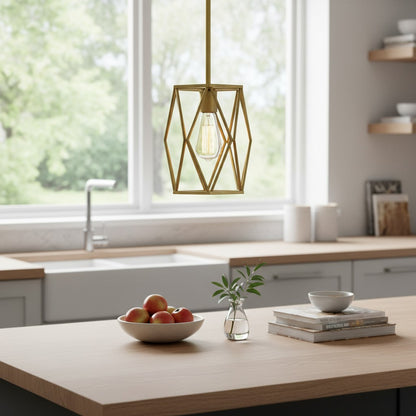 Auricyl Vintage Cage Pendant Light – Metal Cylinder Style Perfect for Dining Room