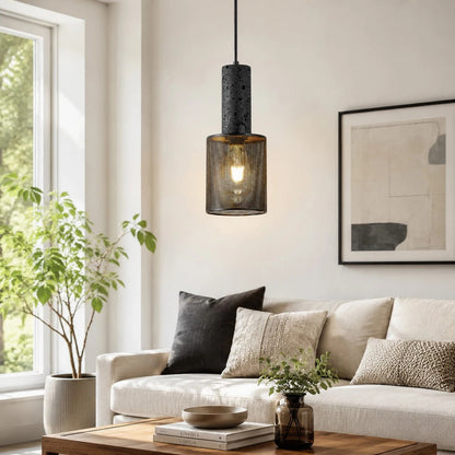 Textured Black Mesh Pendant Light 6