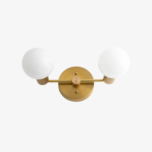 Glorica Glass Vanity Light - Modern Brass Wall Sconce for Bathroom Style