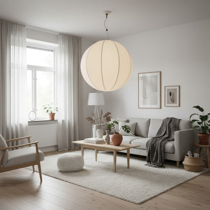 Alvian Adjustable Pendant Light with Linen Shade for Dining Room and Kitchen Island