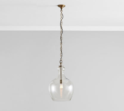 Lawson Glass Pendant Light - Recycled & Milk Glass with Bronze Accent