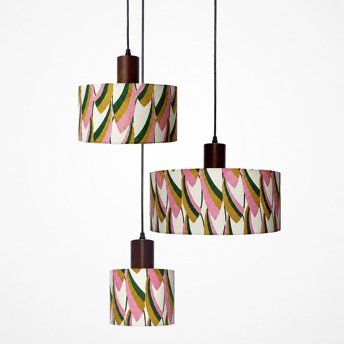 Fabric drum pendant light 09