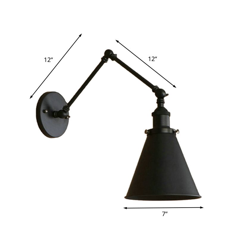 Industrial Vintage Schwenkbare Wandleuchte mit gelenkarm