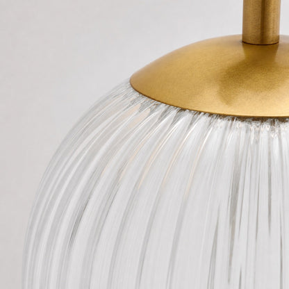 Bravira Strukturierte Glas Tischlampe mit klarer Leinen Schirm in zeitgemäßem Design für Wohnzimmer oder Homeoffice