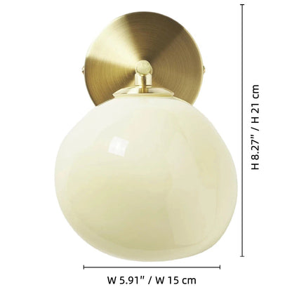 Orra Opal Glass Wall Sconce - Elegant Globe and Metal Sconce for Living Room and Bedroom