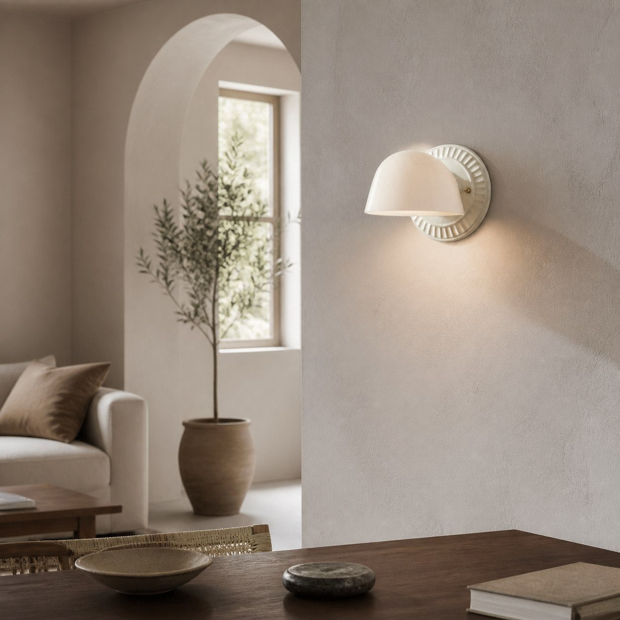 Fiea Wandleuchte mit Rillenmuster – Art-Deco-inspiriertes Design mit sanfter Ambientebeleuchtung für Badezimmer oder Schlafzimmer