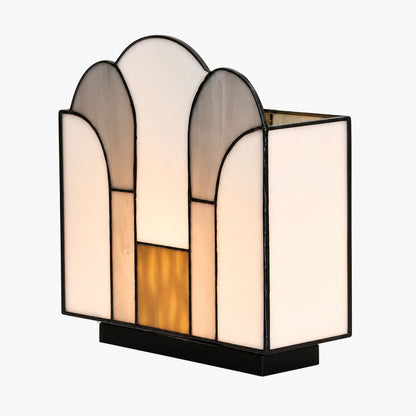 Kelsar Tischleuchte im Art-Deco-Stil aus Buntglas – Elegante Akzentleuchte für Wohnzimmer oder Eingangsbereich