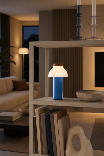 Modern Portable Table Lamp – Minimalist Rechargeable Light for Indoor Outdoor Use