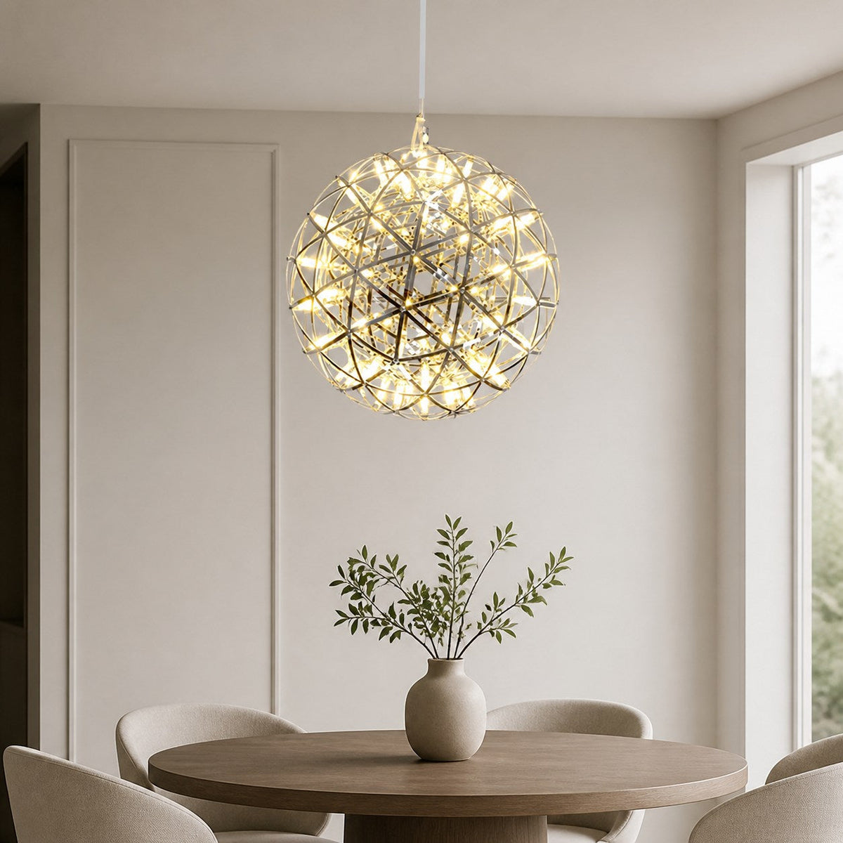 Silver Spark Ball Pendant Light