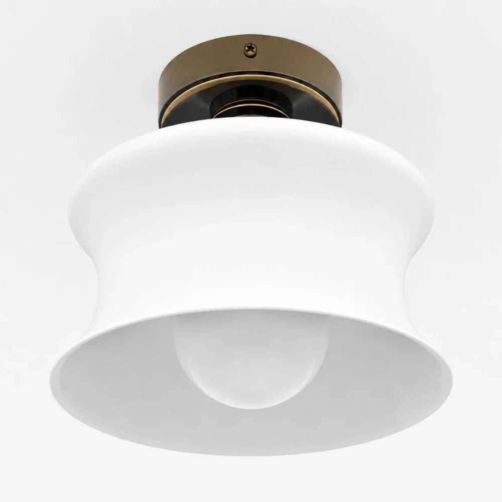 French Bauhaus Glass Flush Mount Ceiling Light, 20 cm