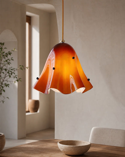 Bellina Artistic Glass Pendant Light - Modern Bloom Inspired Hanging Ceiling Lamp
