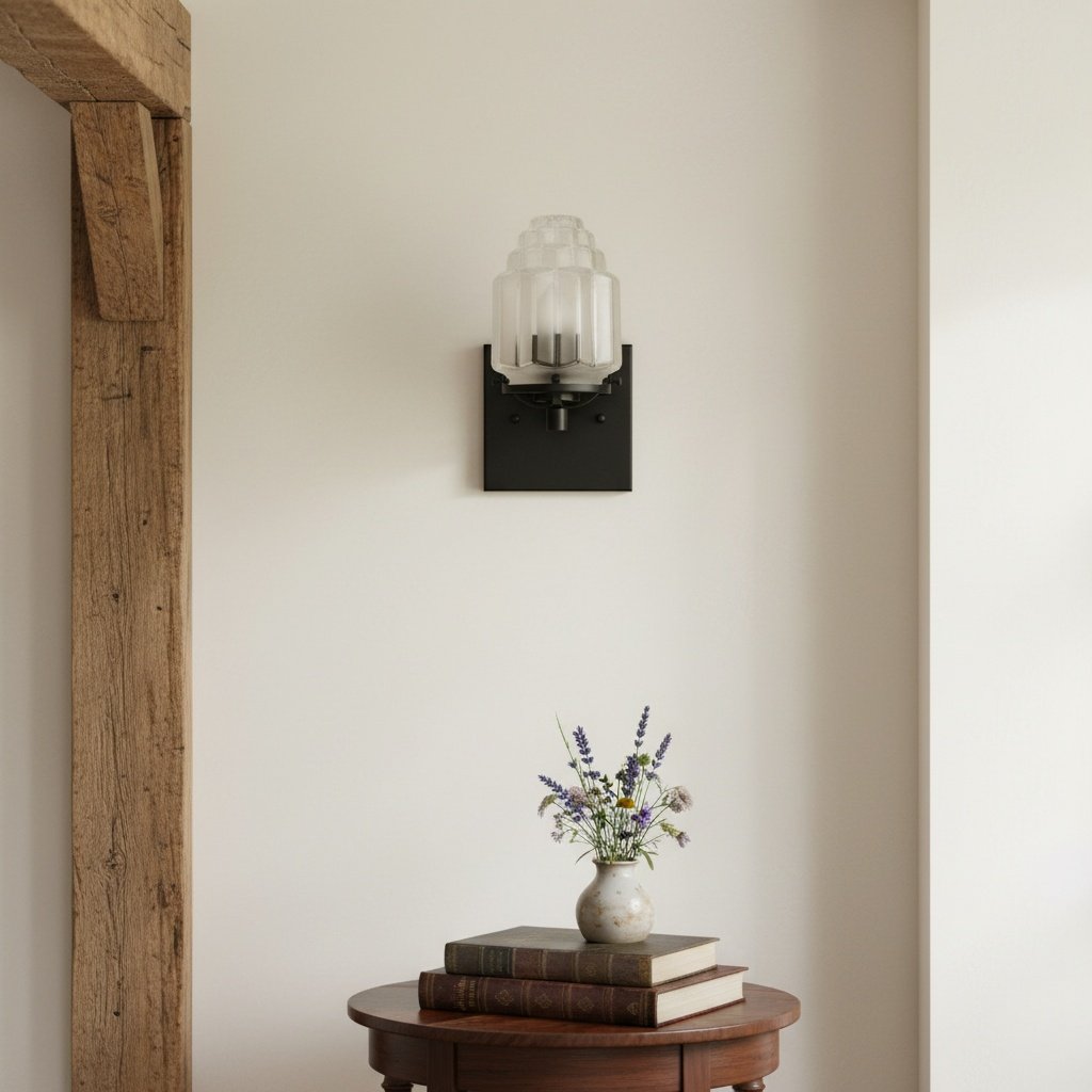 Tierlux Glass Art Deco Wall Sconce - Glass Frosted Globes with Skyscraper Globe