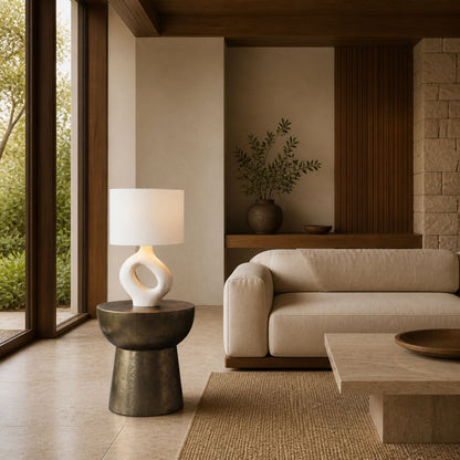 Ceruna Table Lamp with Ceramic Body and Textured Finish for Bedroom or Living Room
