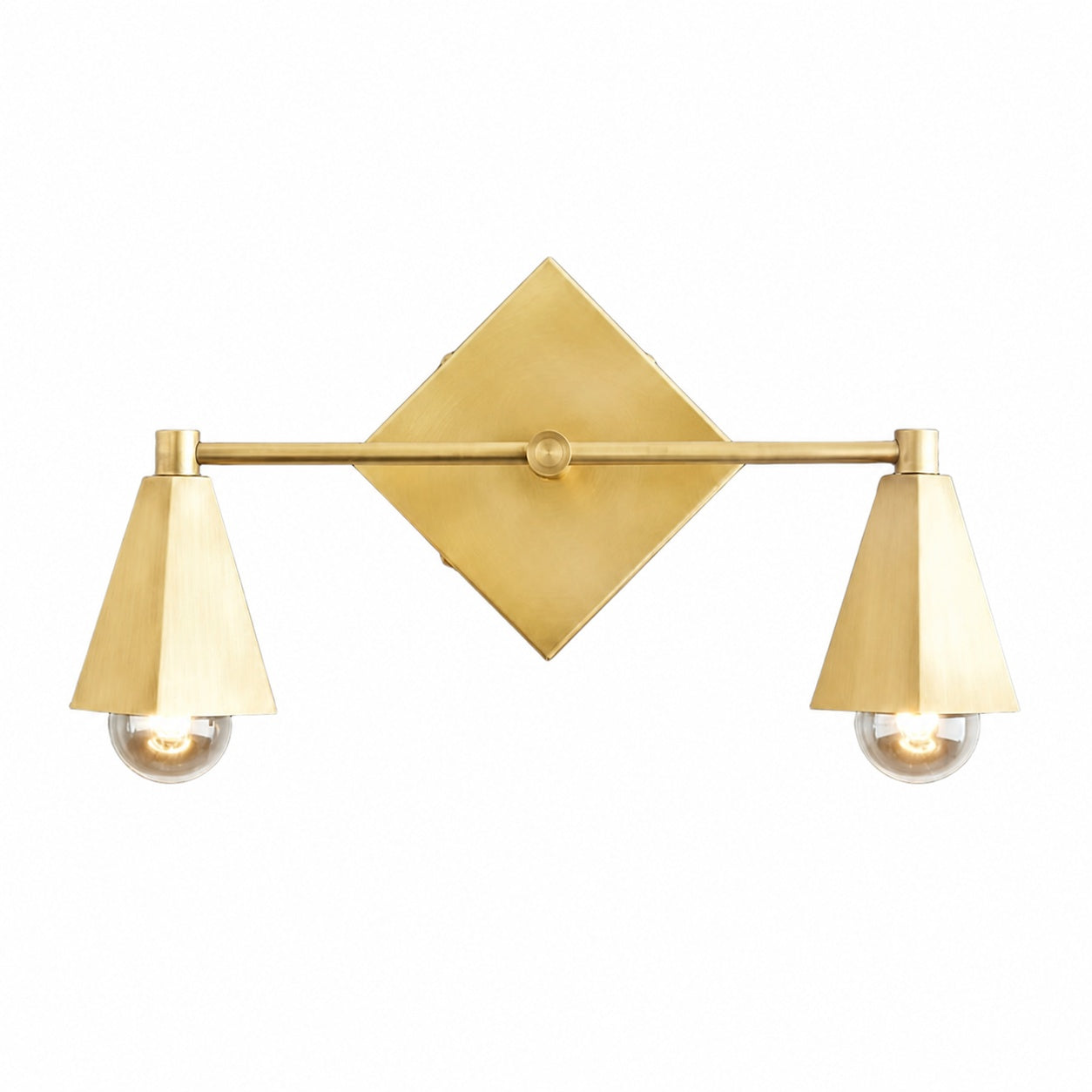 Ornato Luxe Geometrische Schminkleuchte – Art-Deco-Badezimmerbeleuchtung aus massivem Messing