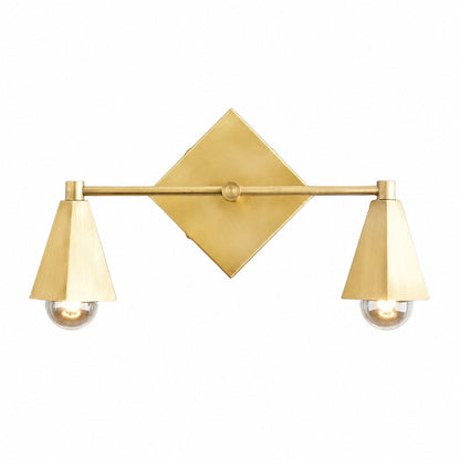 Ornato Luxe Geometrische Schminkleuchte – Art-Deco-Badezimmerbeleuchtung aus massivem Messing