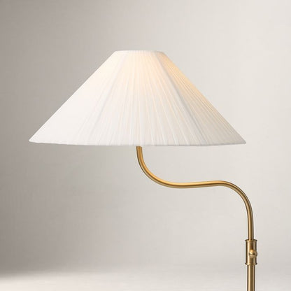 Fibura Modern Linen-Shade Adjustable Floor Lamp with Sleek Metal Arc for Living Rooms and Bedrooms