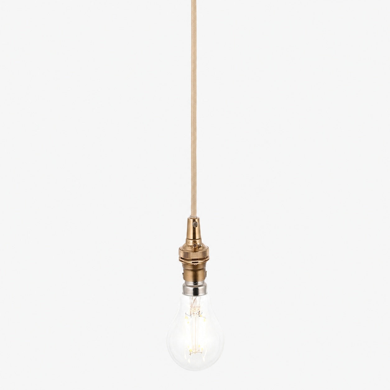 Moderne Pendelleuchte aus Messing von Plaitar – Minimalistische Deckenleuchte mit geflochtenem Kabel für Flure