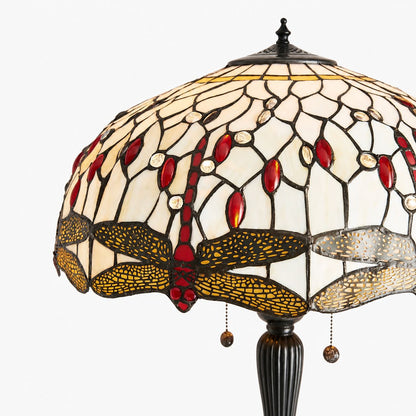 TF Dragonfly Motif Floor Lamp – Vintage Stained-Glass for Living Rooms