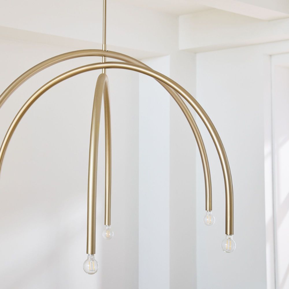 Borvia Arc Chandelier – Minimalist Rotatable Arms for Dining Room or Living Room