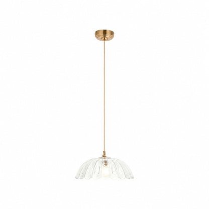Floriaxis Floral Glass Pendant Light — Floral Glass Shade with Braided Cable for Kitchen or Dining