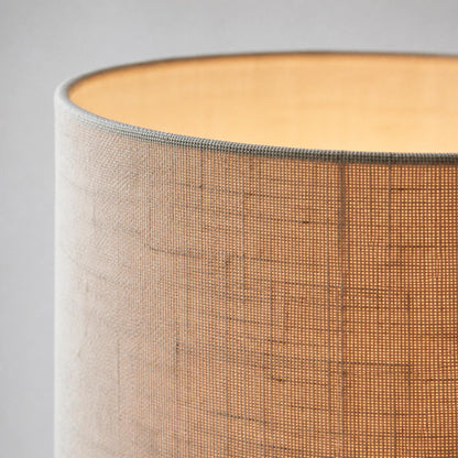Linemora Simple Wooden Base Table Lamp - Natural Linen Cylindrical Shade for Living Rooms and Bedrooms
