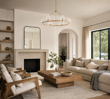Rowan Schlanke Articulating Floor Lamp mit Leinenlampenschirm für fokussiertes Licht
