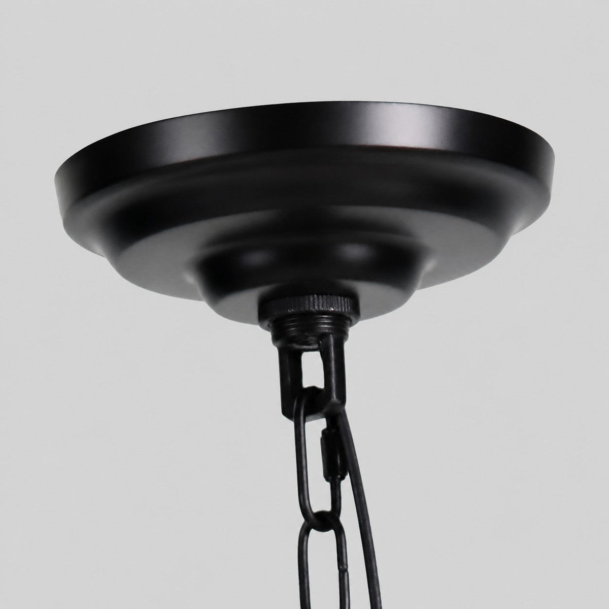 Ceiling canopy and suspension chain detail