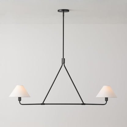 Diora Pendant Light -  Modern Metal Fixture with Linen Shades