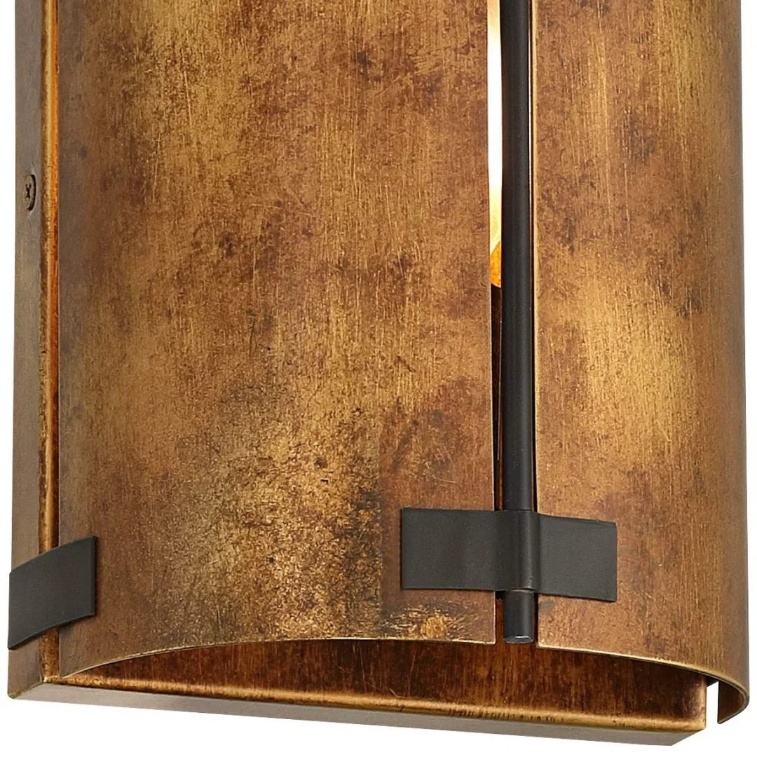 Rustivon Rustic Wall Sconce - Curved Metal Shade in Vintage Style for Bedroom