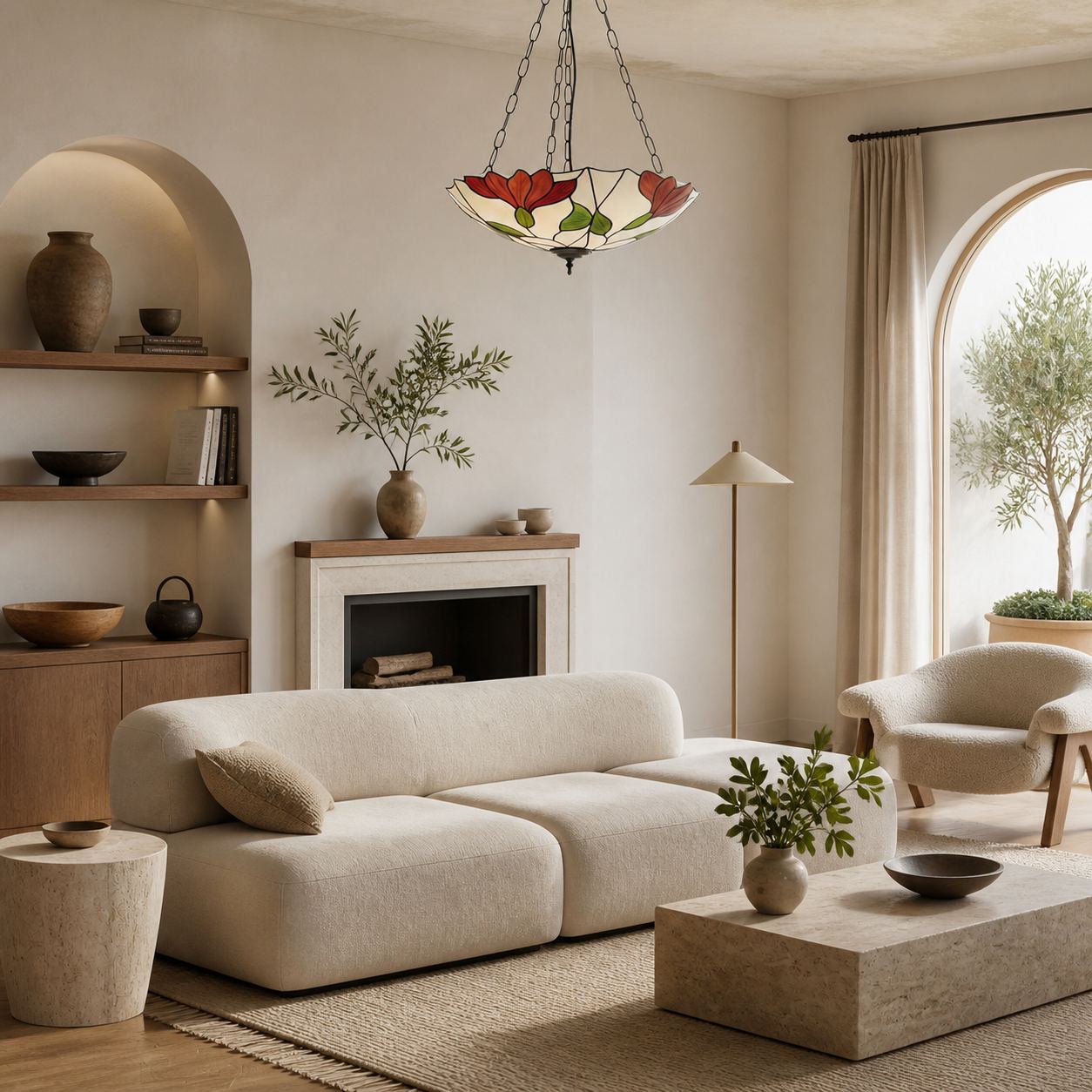 TF Botanica Florale Glas-Decken- und Pendelleuchten – Leuchten im Kunstglas-Stil für Räume
