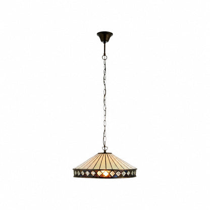 TF Fargo Pendant Light - Tiffany Style Lighting with an Art Deco Shade and Adjustable Chain