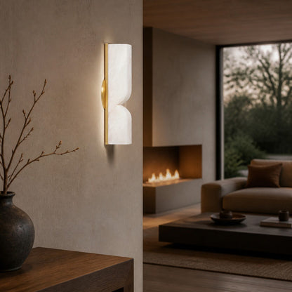 Modern Rectangular Alabaster Wall Lamp – Minimalist Sconce for Bedroom Hallway Living Room