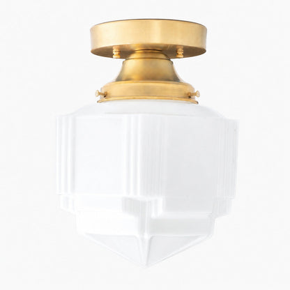 Geotower Glas Art Deco Deckenleuchte - Glasleuchte - Elegante Wohnbeleuchtung