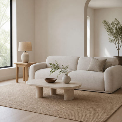 Velura Linear Pendant Light - Natural Linen Shade for Warm Ambiance