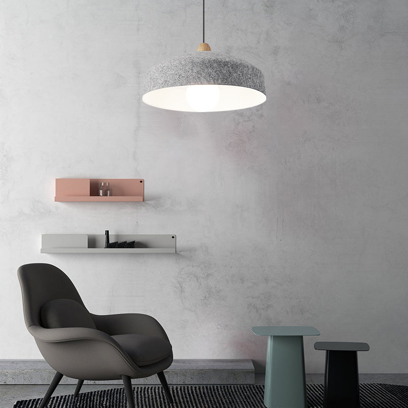 Artisan Textured Felted Pendant Lamp With Warm-industrial Bowl shade Lamp For Lounge Area 2