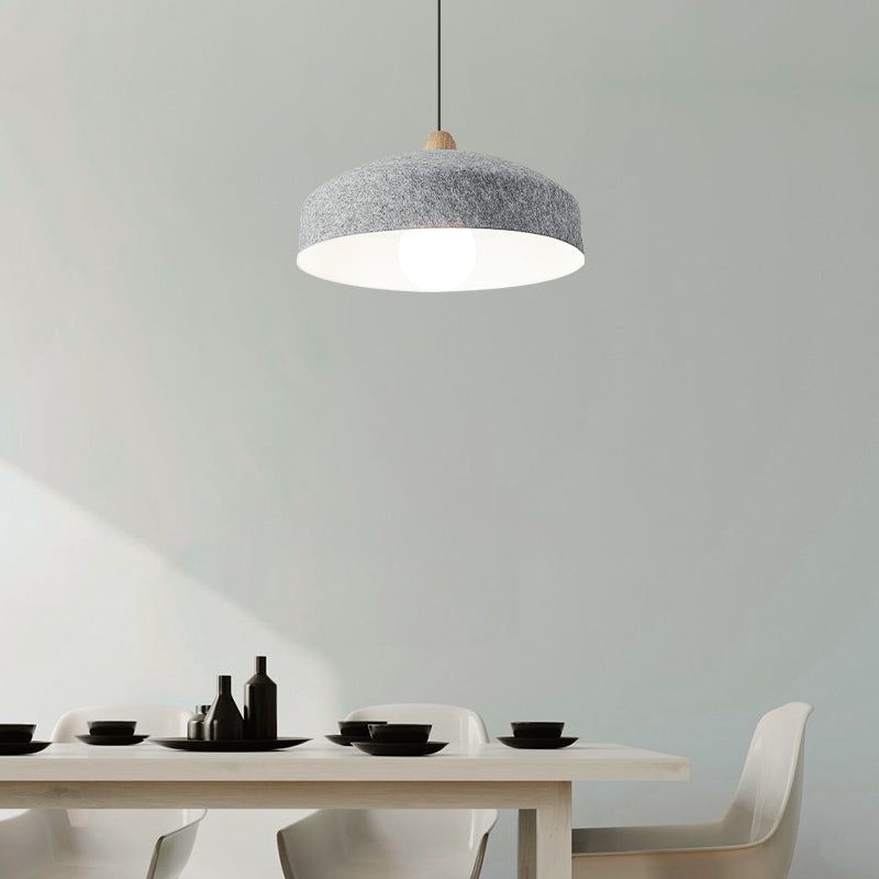 Artisan Textured Felted Pendant Lamp With Warm-industrial Bowl shade Lamp For Lounge Area 3