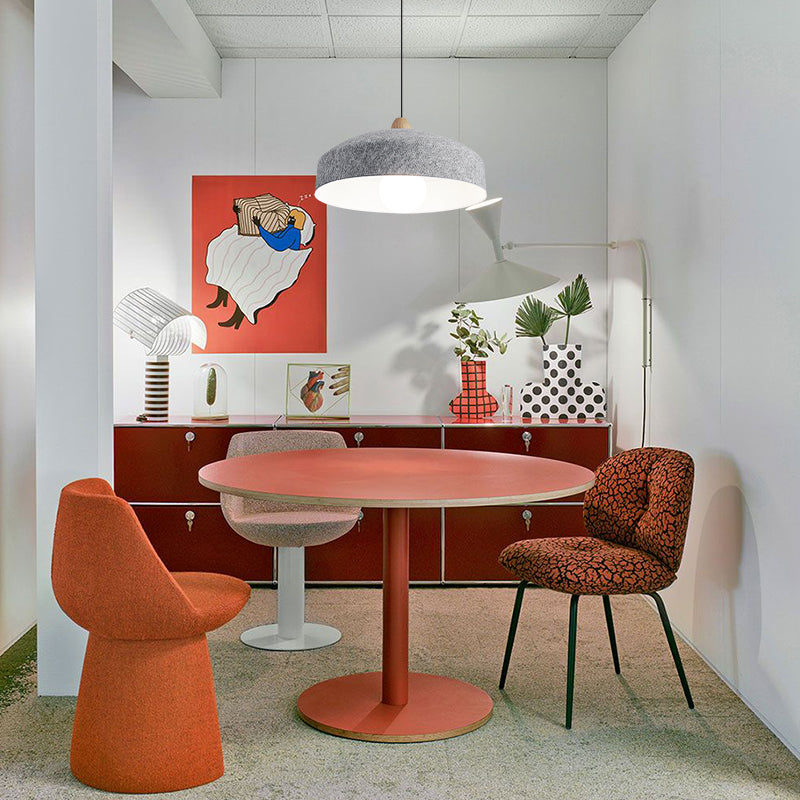 Artisan Textured Felted Pendant Lamp With Warm-industrial Bowl shade Lamp For Lounge Area 5