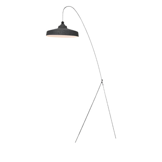 Artistic Hat Shaped Floor Lamp With Cozy Modern Grey Felt For Family Room 