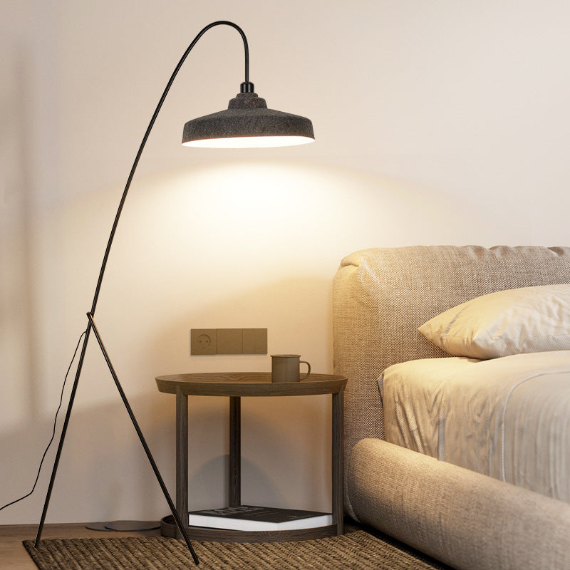 Artistic Hat Shaped Floor Lamp With Cozy Modern Grey Felt For Family Room 5