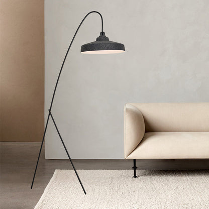 Artistic Hat Shaped Floor Lamp With Cozy Modern Grey Felt For Family Room 1