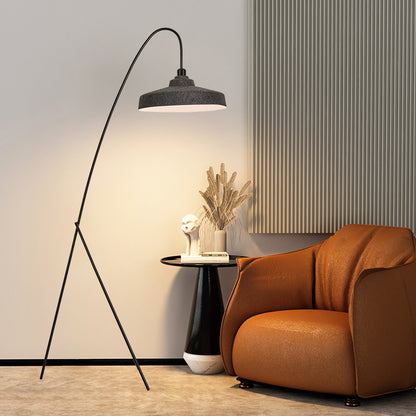 Artistic Hat Shaped Floor Lamp With Cozy Modern Grey Felt For Family Room 2